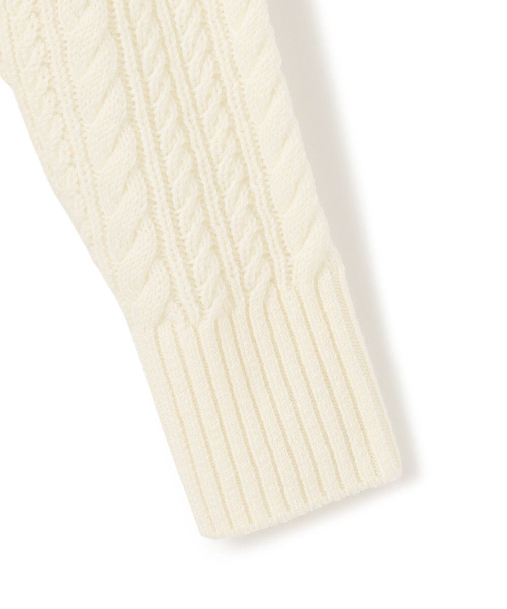 23区 【洗える】ウールコード 肩ボタンケーブル柄 ニット 