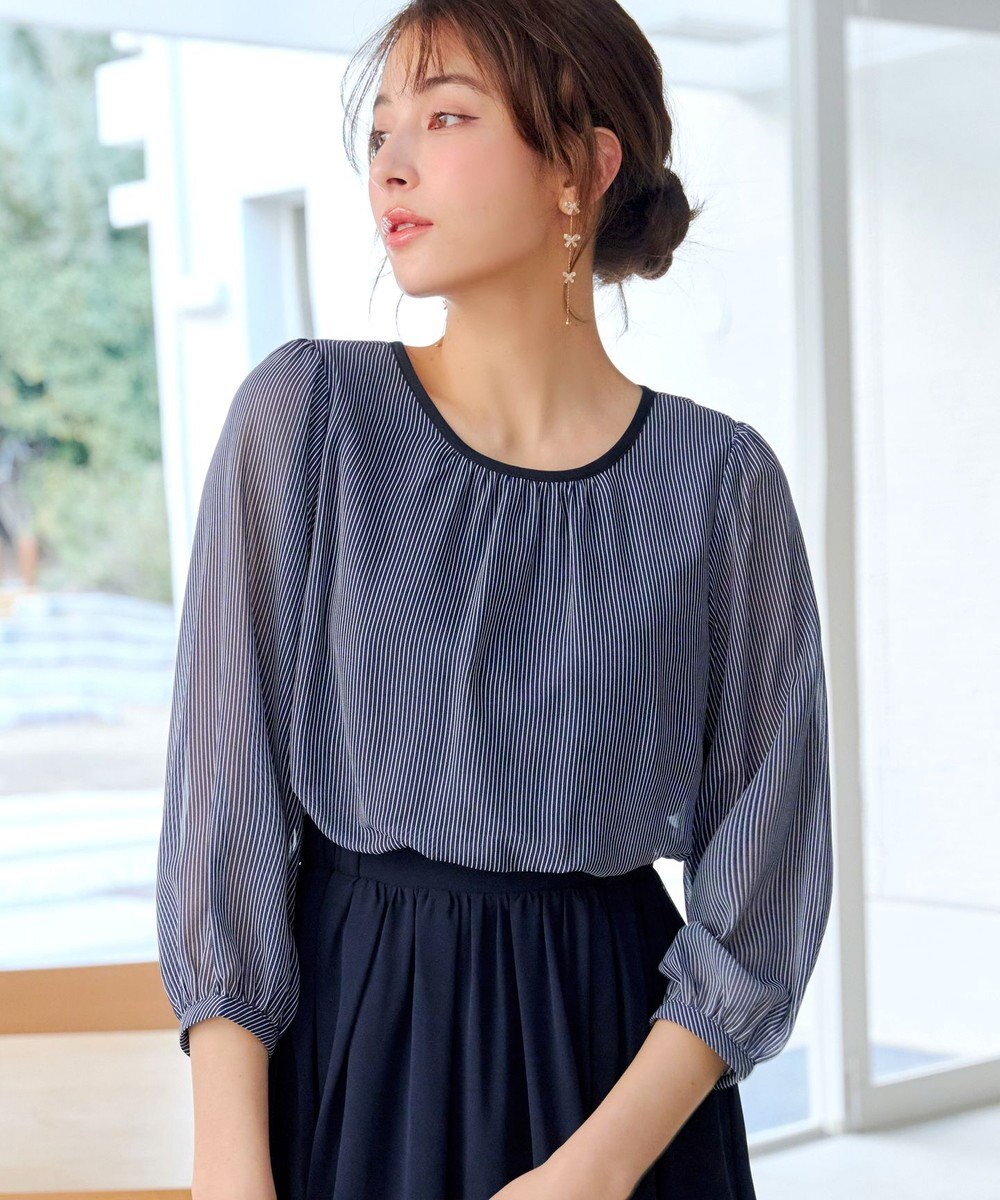 Tiaclasse L ブラウジングシフォンワンピース 