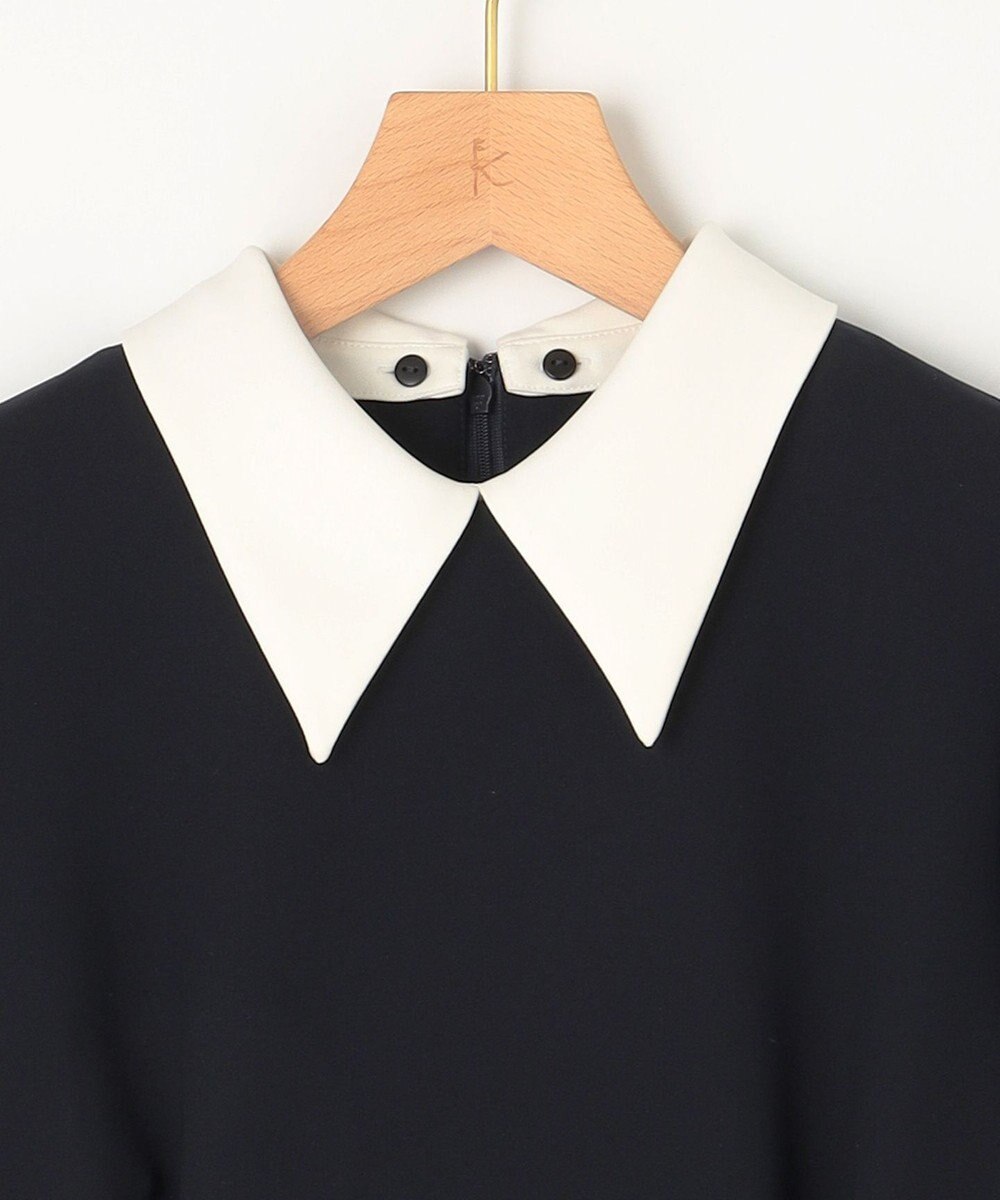 組曲 S 【KUMIKYOKU NAVY】コンフォータブルドレープ 襟付きブラウス 