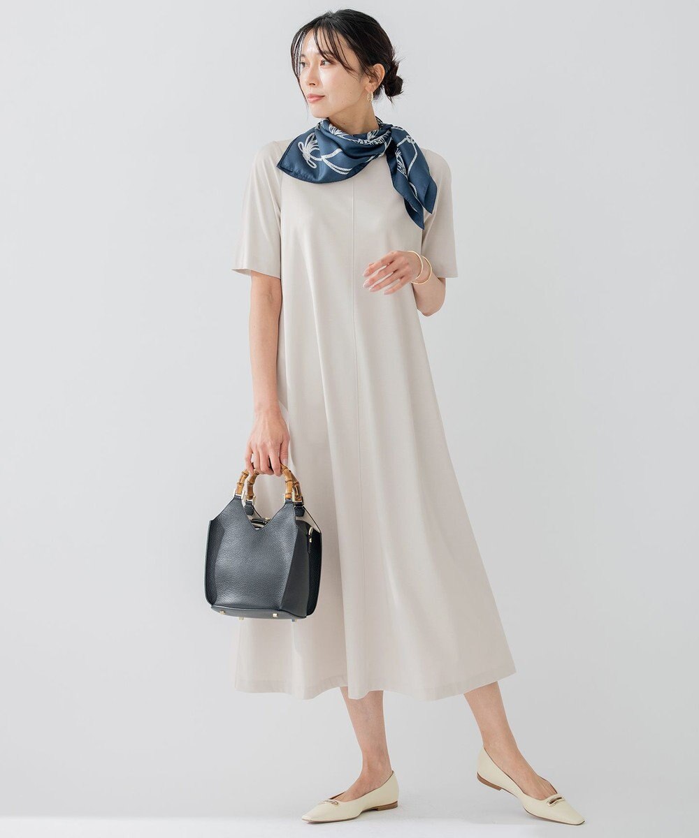 23区 S 【洗える】ストレッチポンチ Aライン ワンピース 