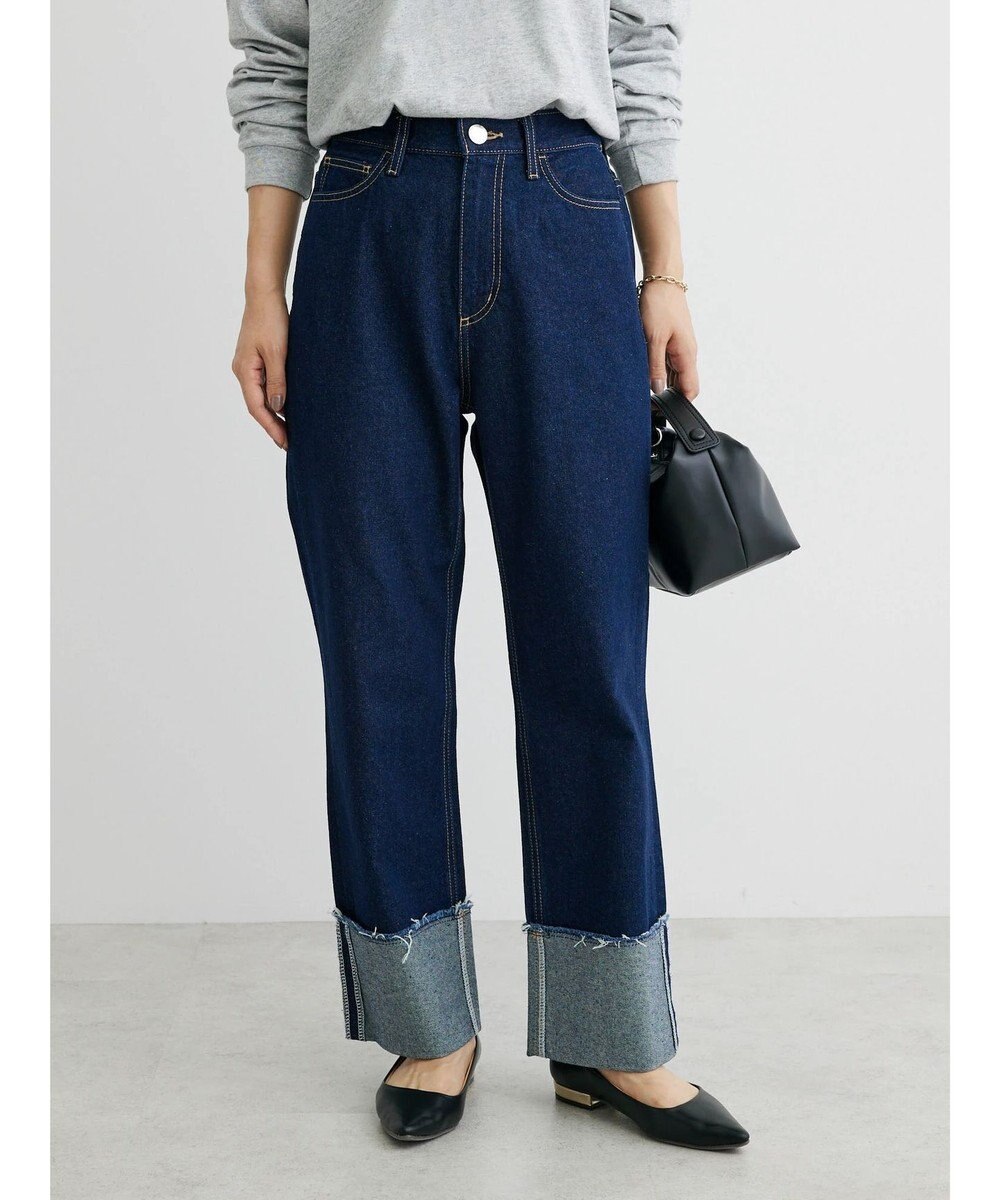 Green Parks ロールアップストレートデニムパンツ 