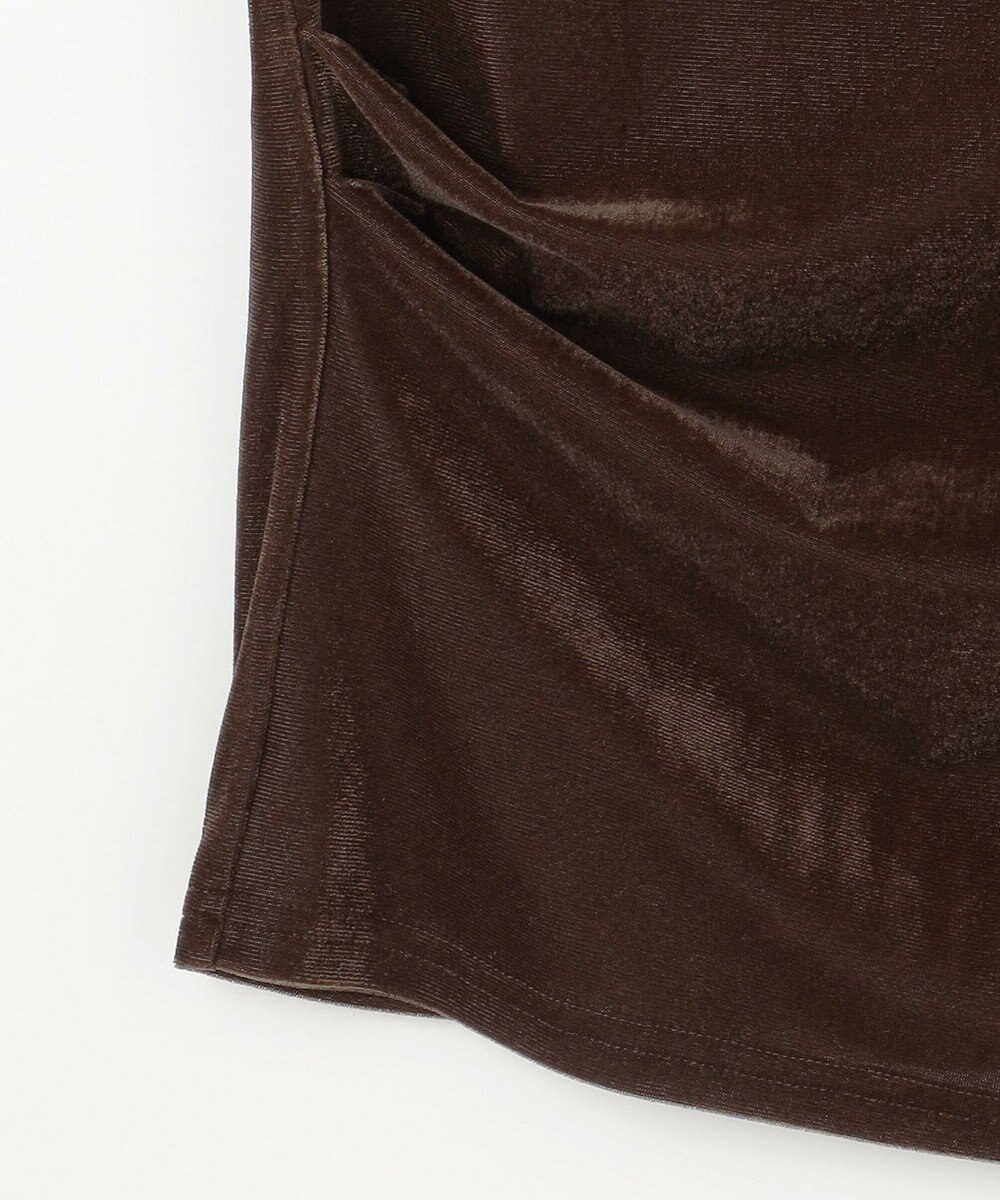 ANY SIS 【洗える】シアーベロアドレープ Tシャツ 