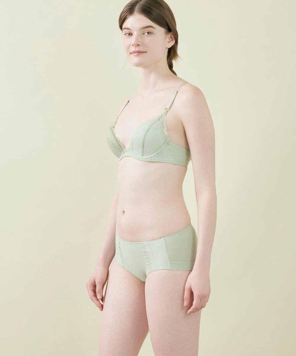 une nana cool リニューアル【綿混】ビタードットコットン 3/4カップブラ 