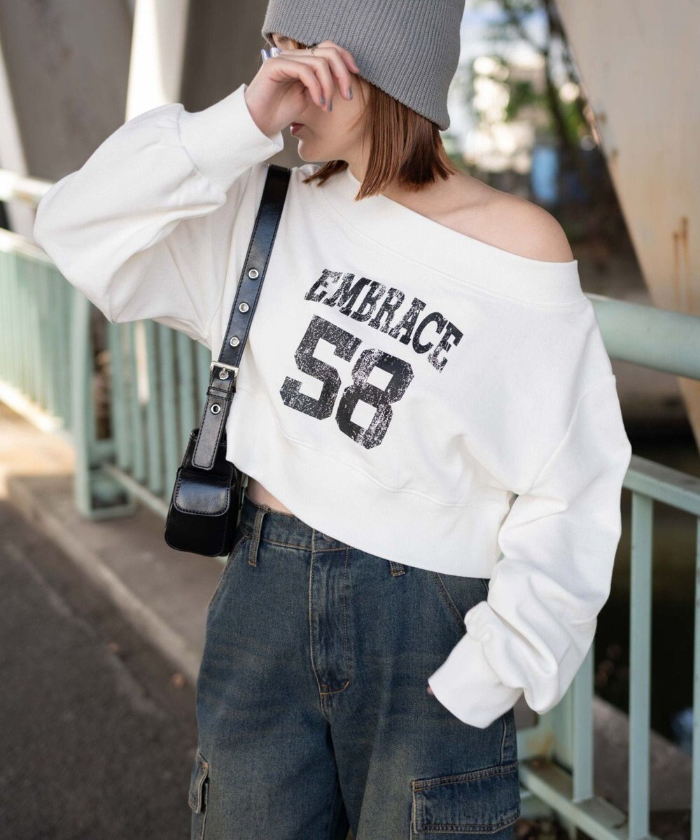 WEGO オフショルショートスウェット 