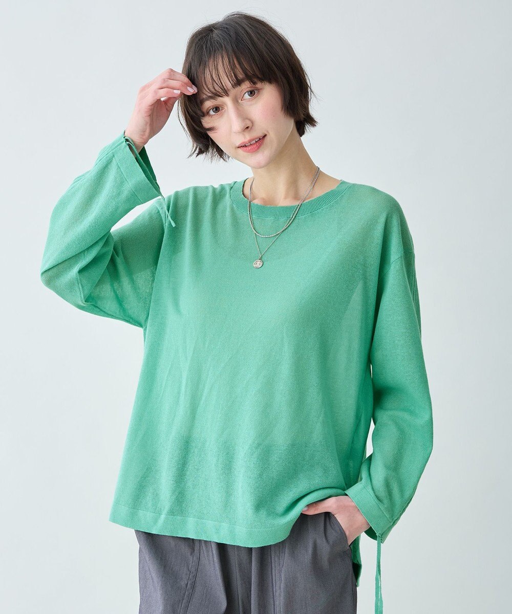 ANY シアーシャーリングスリーブニット 