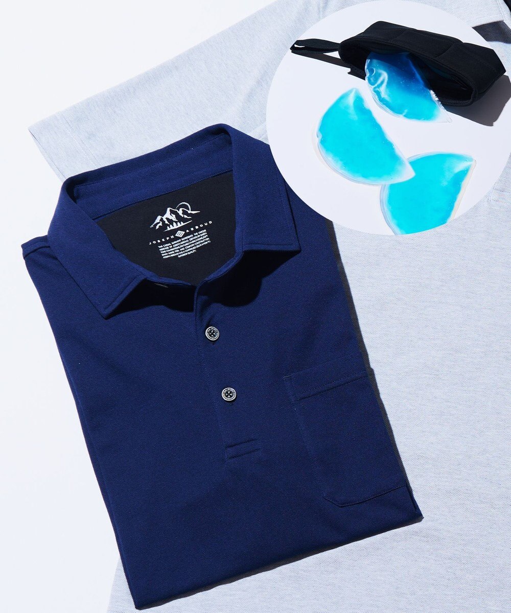 JOSEPH ABBOUD MOUNTAIN 暑さに徹底抗戦【首元に冷感ジェル】フリーズパックポロ 無地タイプ 