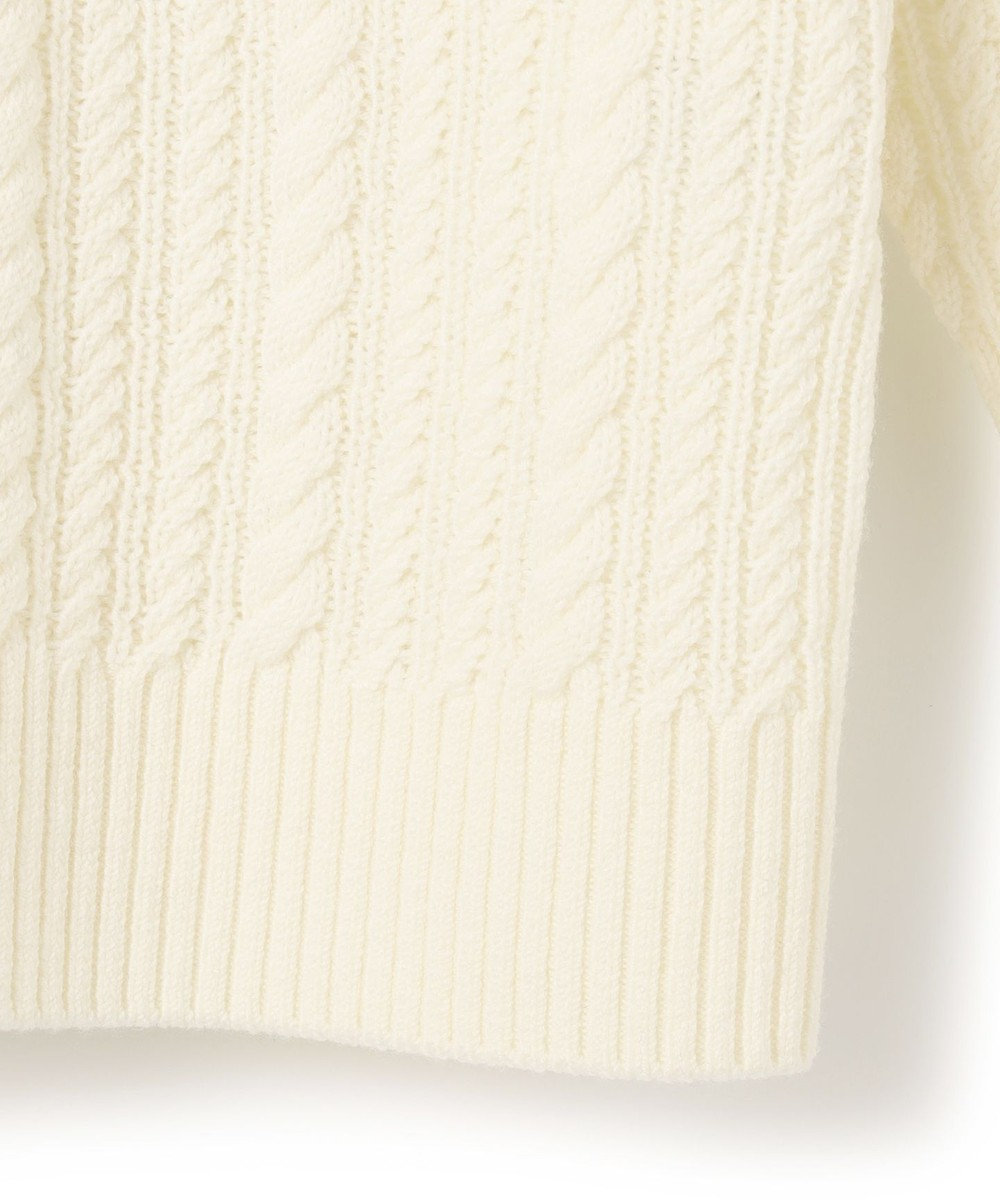 23区 【洗える】ウールコード 肩ボタンケーブル柄 ニット 