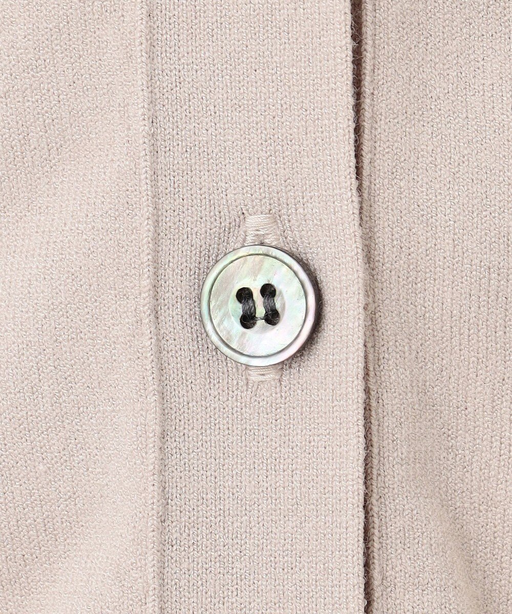 23区 L 【洗える/吊り干しOK】ヴィスコースストレッチ ポロニット カーディガン 