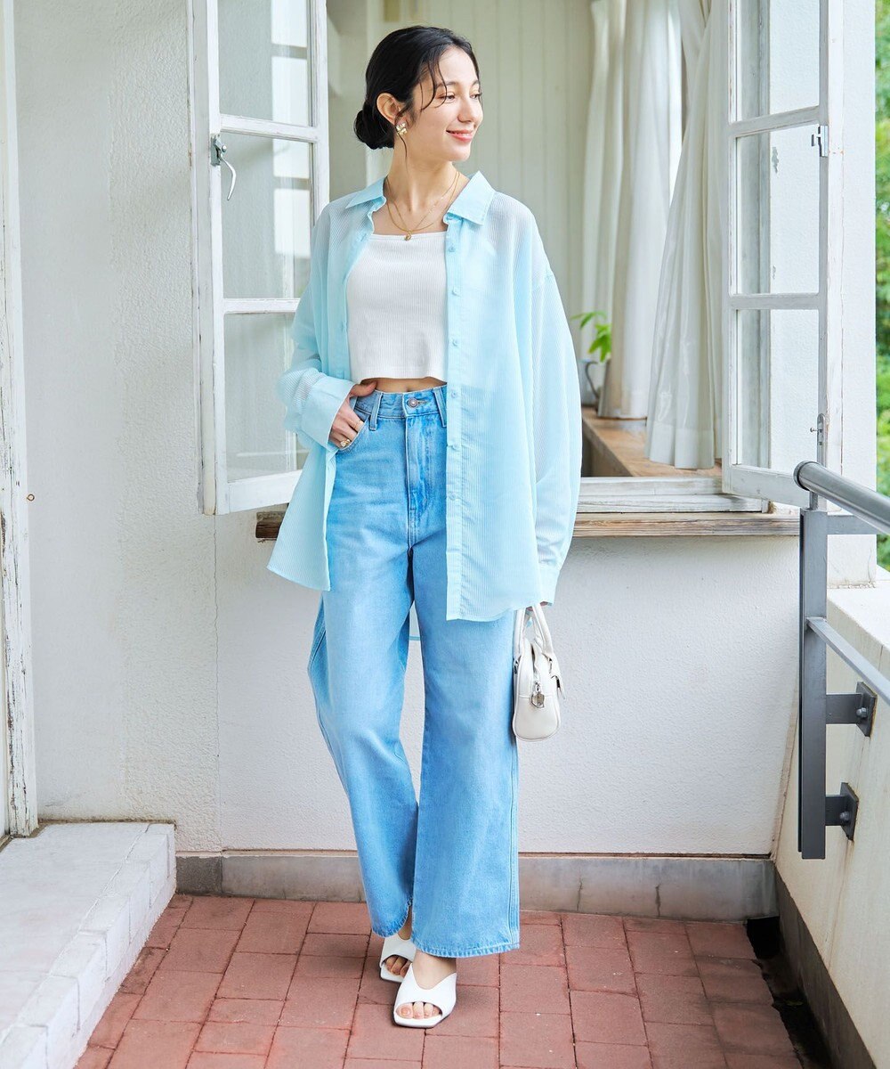 WEGO 【シワになりにくい/手洗い可】シアーBIGシャツ 