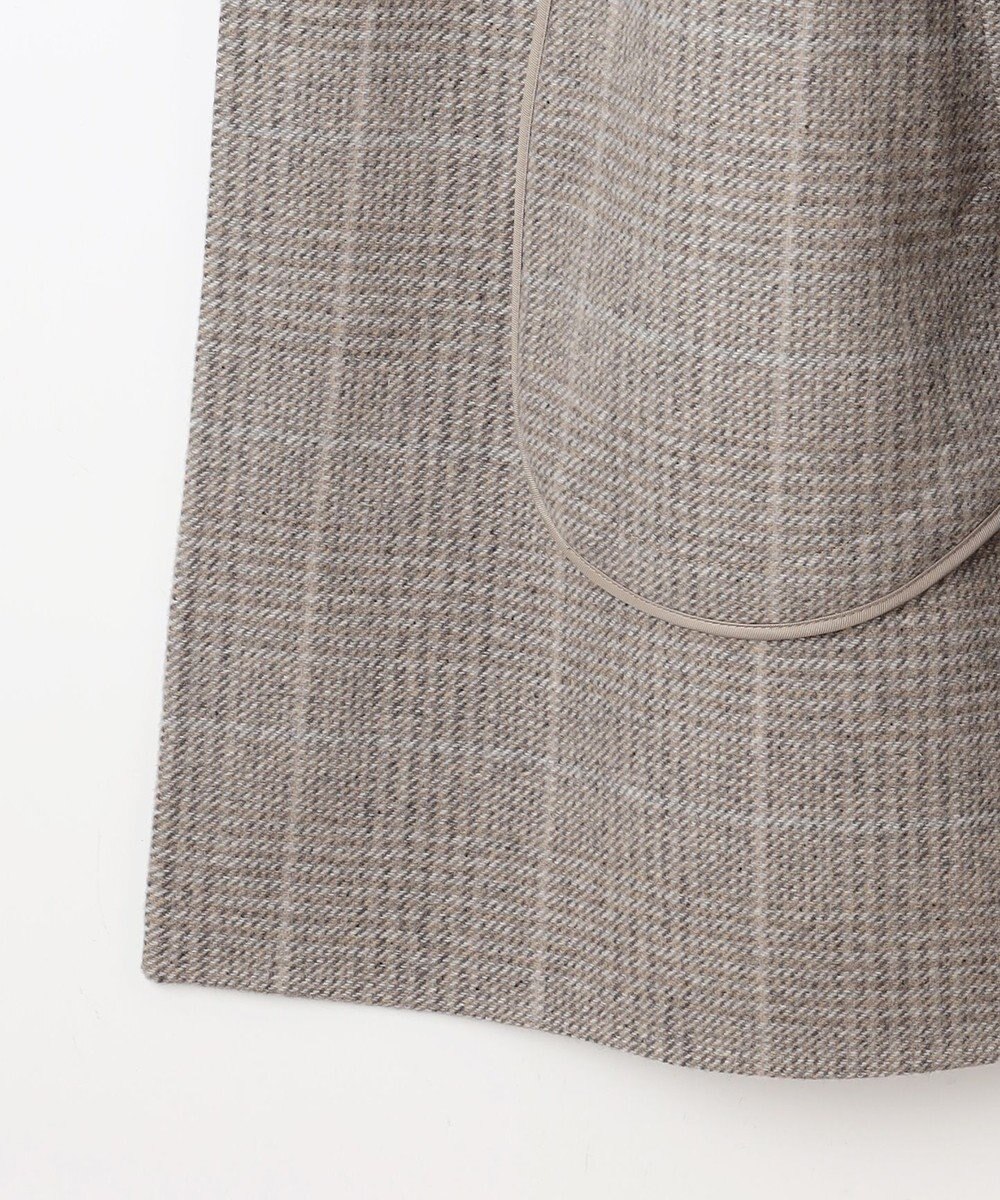 自由区 L 【17号サイズまで展開・カタログ掲載】ウールリバーチェック柄ダブルブレスト コート 