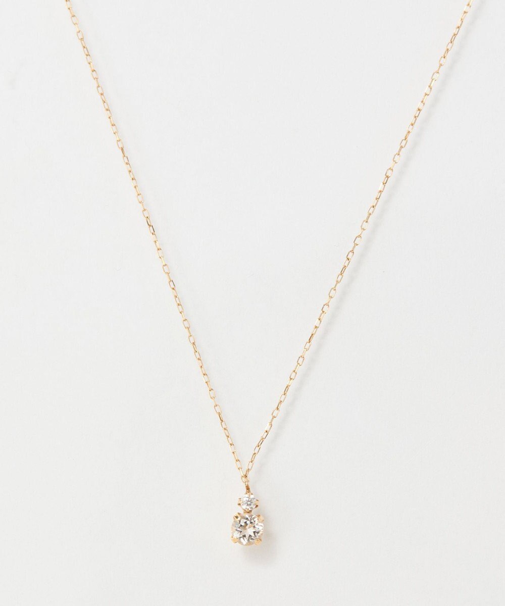 Phoebe 【K10】ジュエルラックネックレス　ホワイトトパーズ/4月誕生石/天然石/全長:40cm 