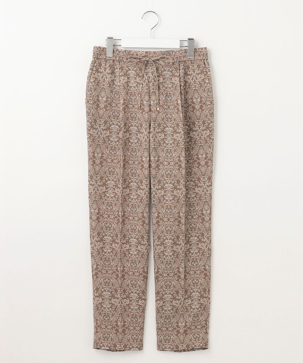 自由区 【洗える】ダマスクフローラルプリントテーパード パンツ 