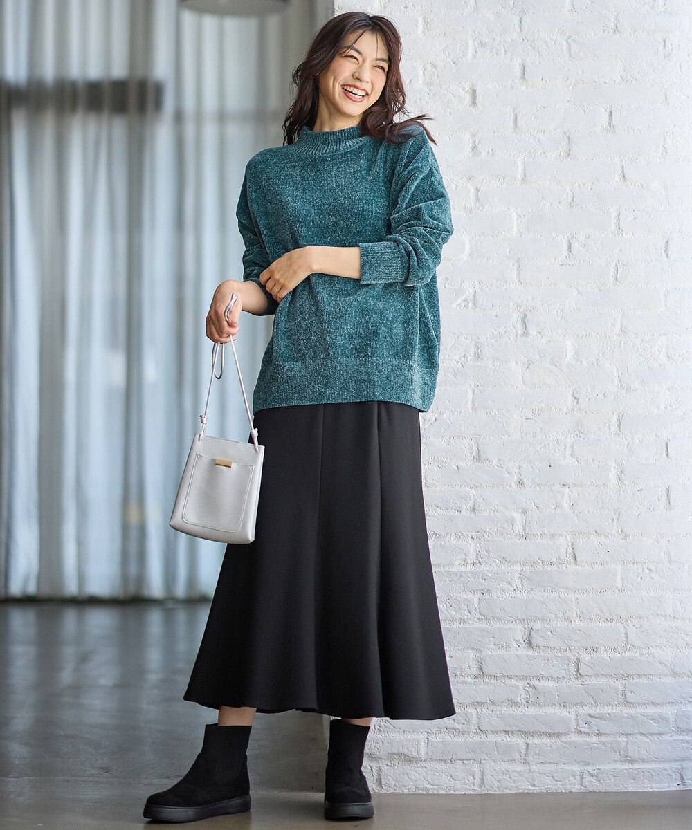 ANY 【ウエストゴム】ライトツイードマーメーイドスカート 