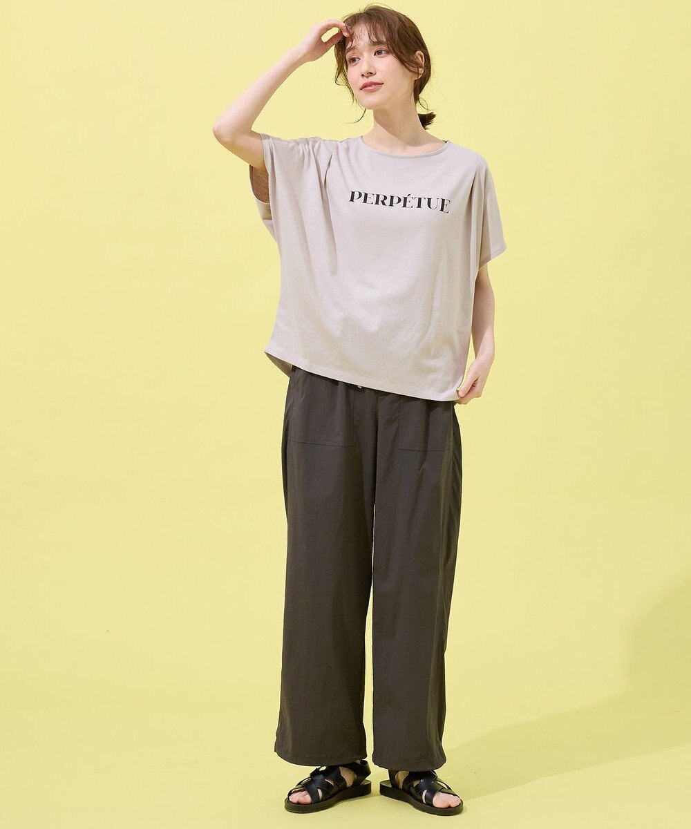 ANY 【洗濯機可/UVケア/接触冷感】フレンチスリーブロゴ・カラーTシャツ 