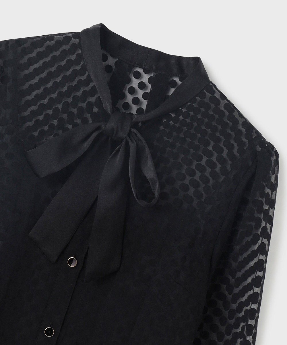 GRACE CONTINENTAL ドットオパールタイ付ブラウス 