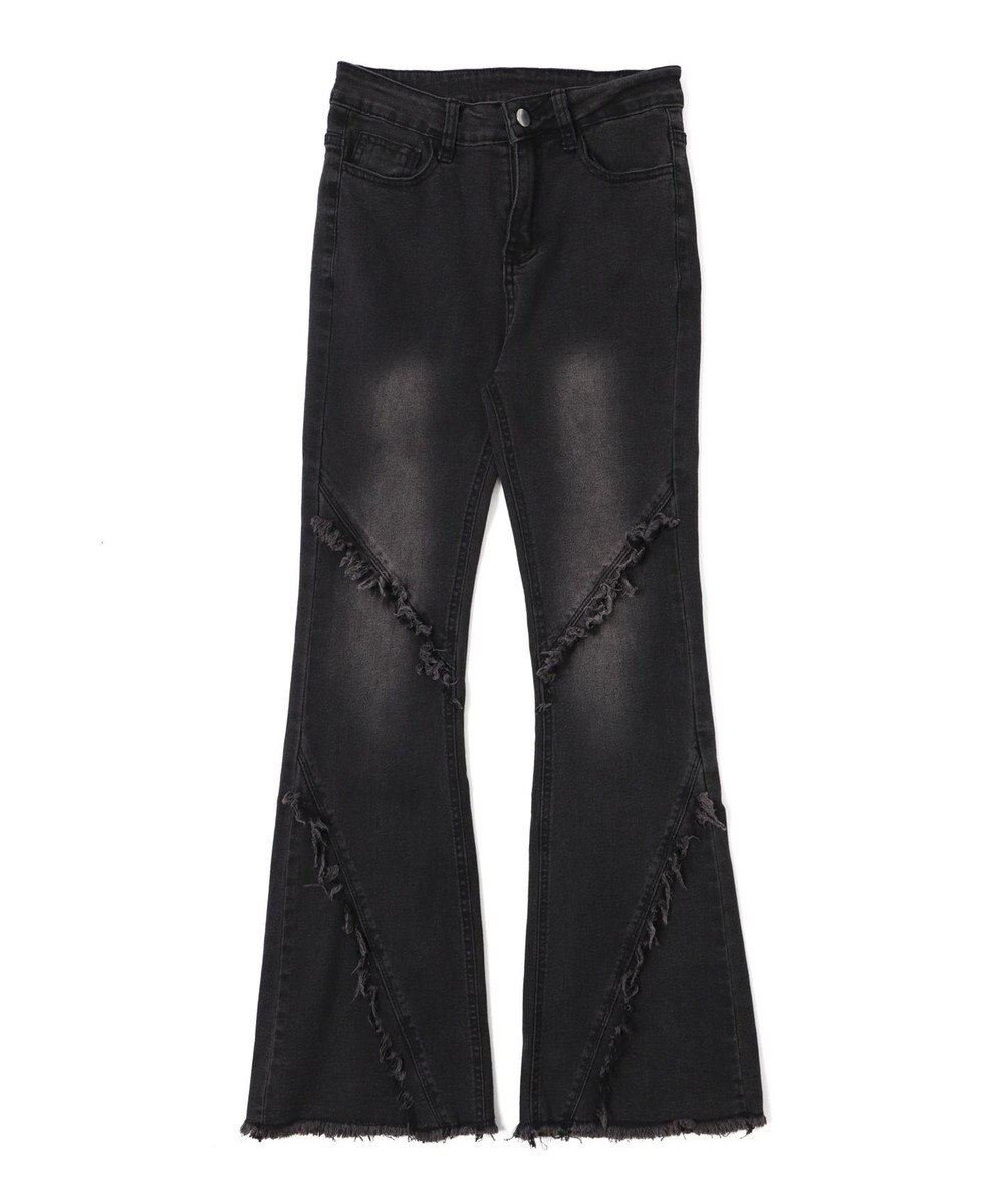 WEGO ブーツカットフリンジデニム 