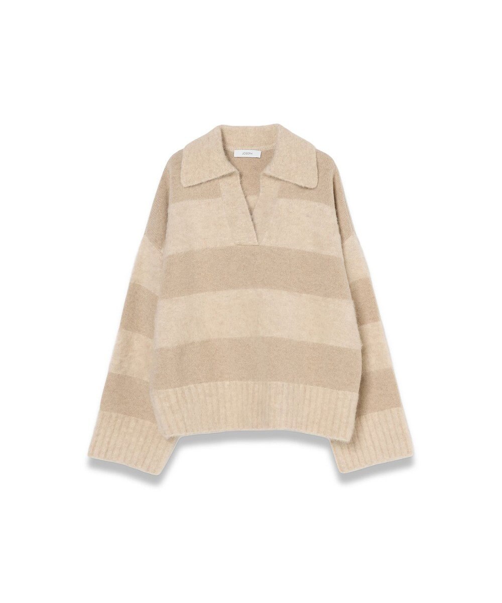 JOSEPH ブラッシュドストライプニット 