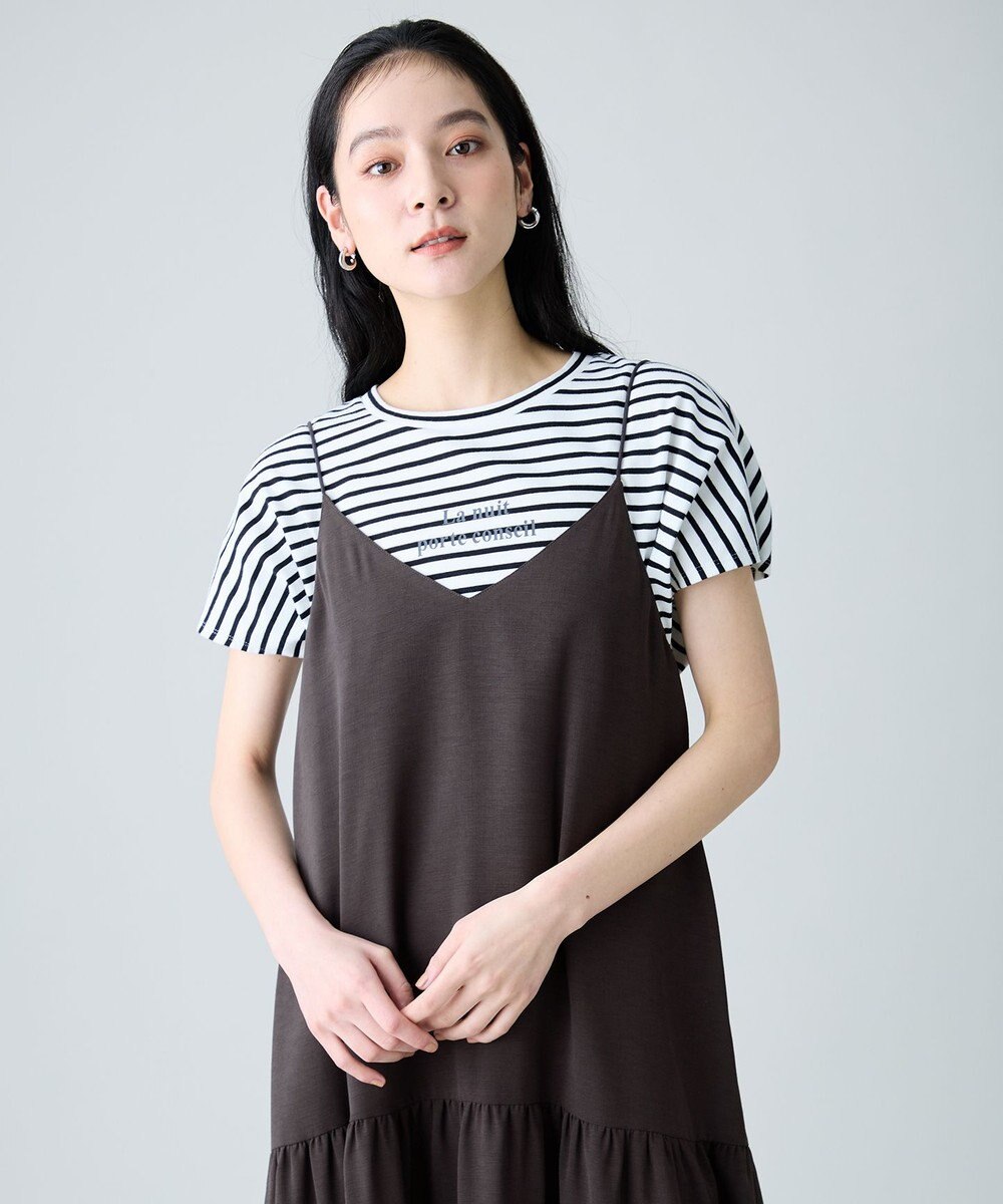 ANY ANYファンクションワイドフレンチスリーブTシャツ 