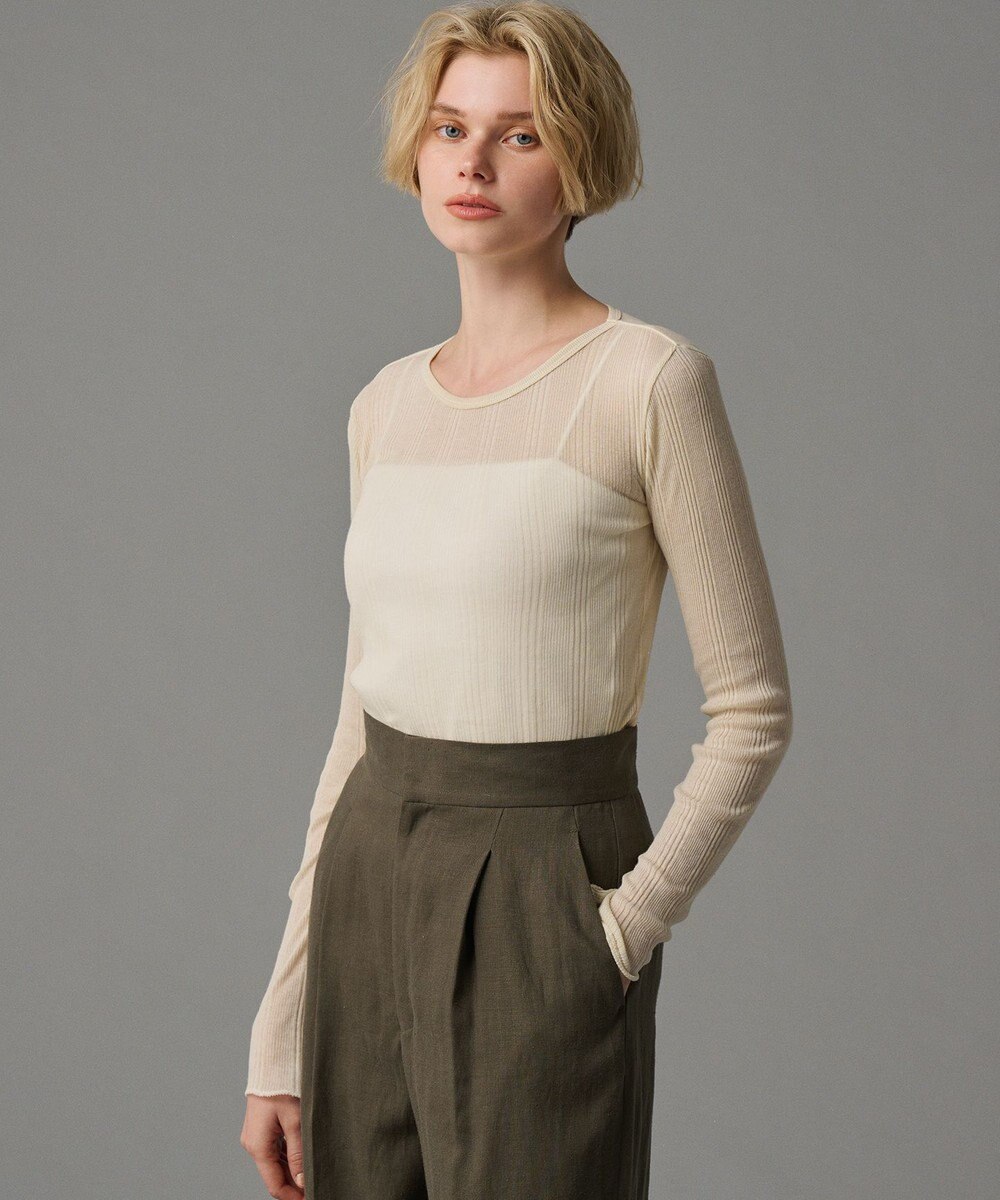 uncrave 【手洗い可】シアー ランダムリブ カットソー（uncrave STANDARD） 