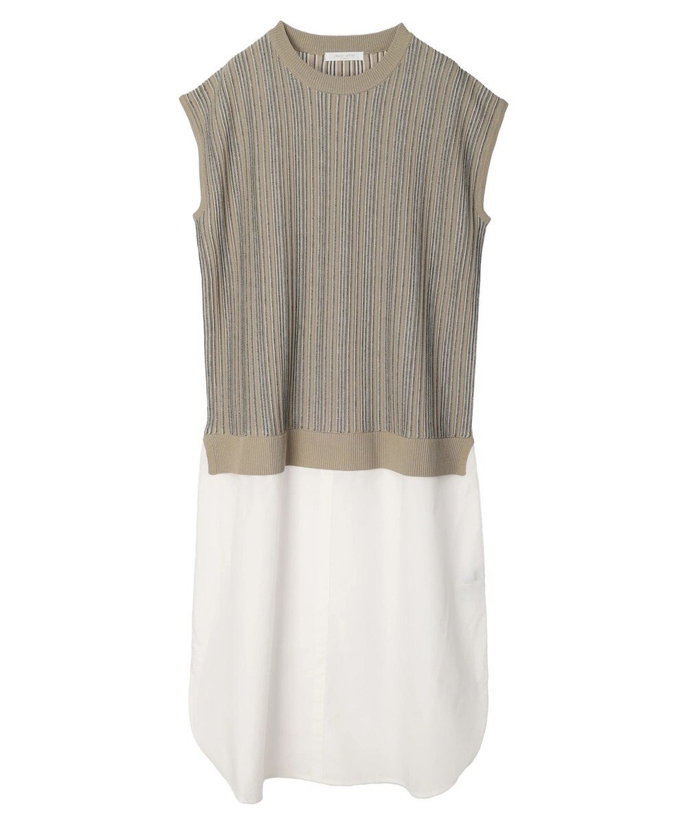 Green Parks ストライプ柄ニットドッキングワンピース 