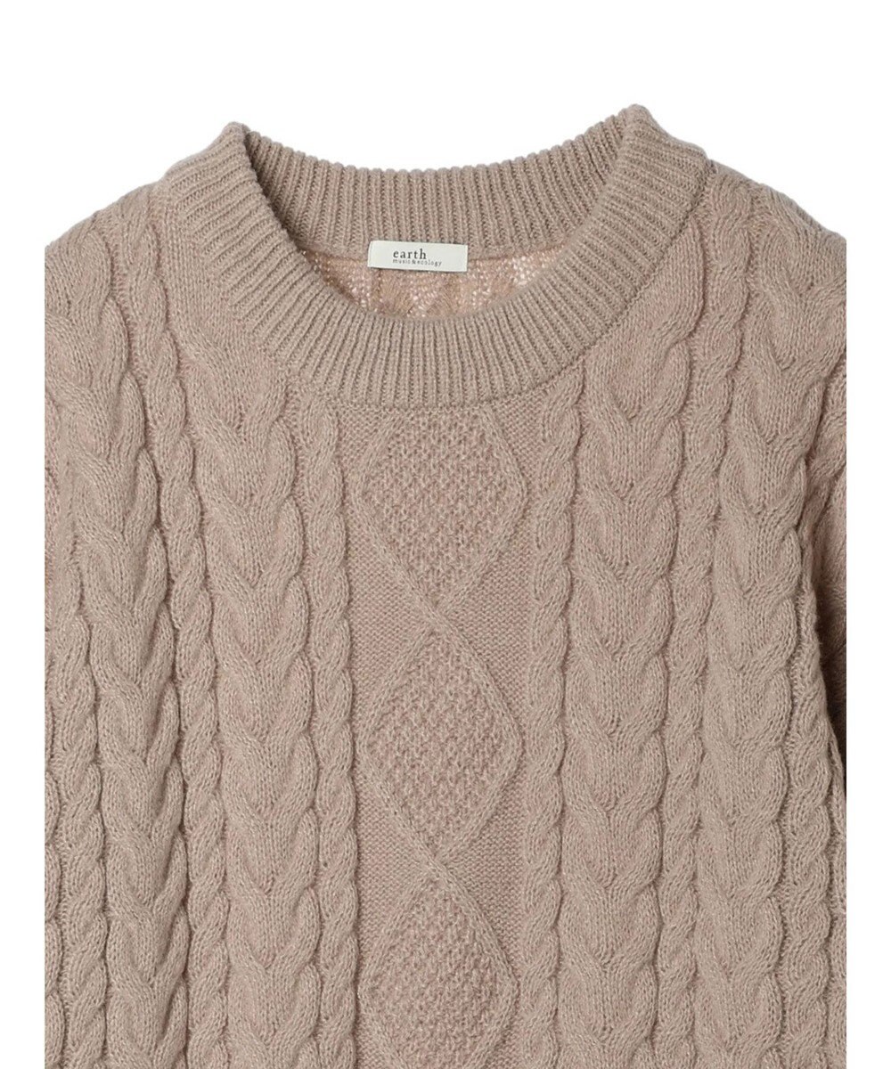 earth music&ecology 袖ファーケーブルミニワンピース 