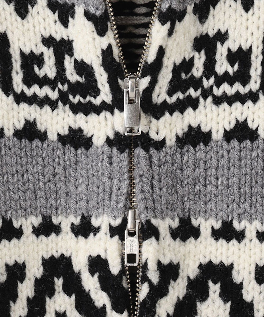 23区 【SLOW】カウチンジャガード ジップ カーディガン 