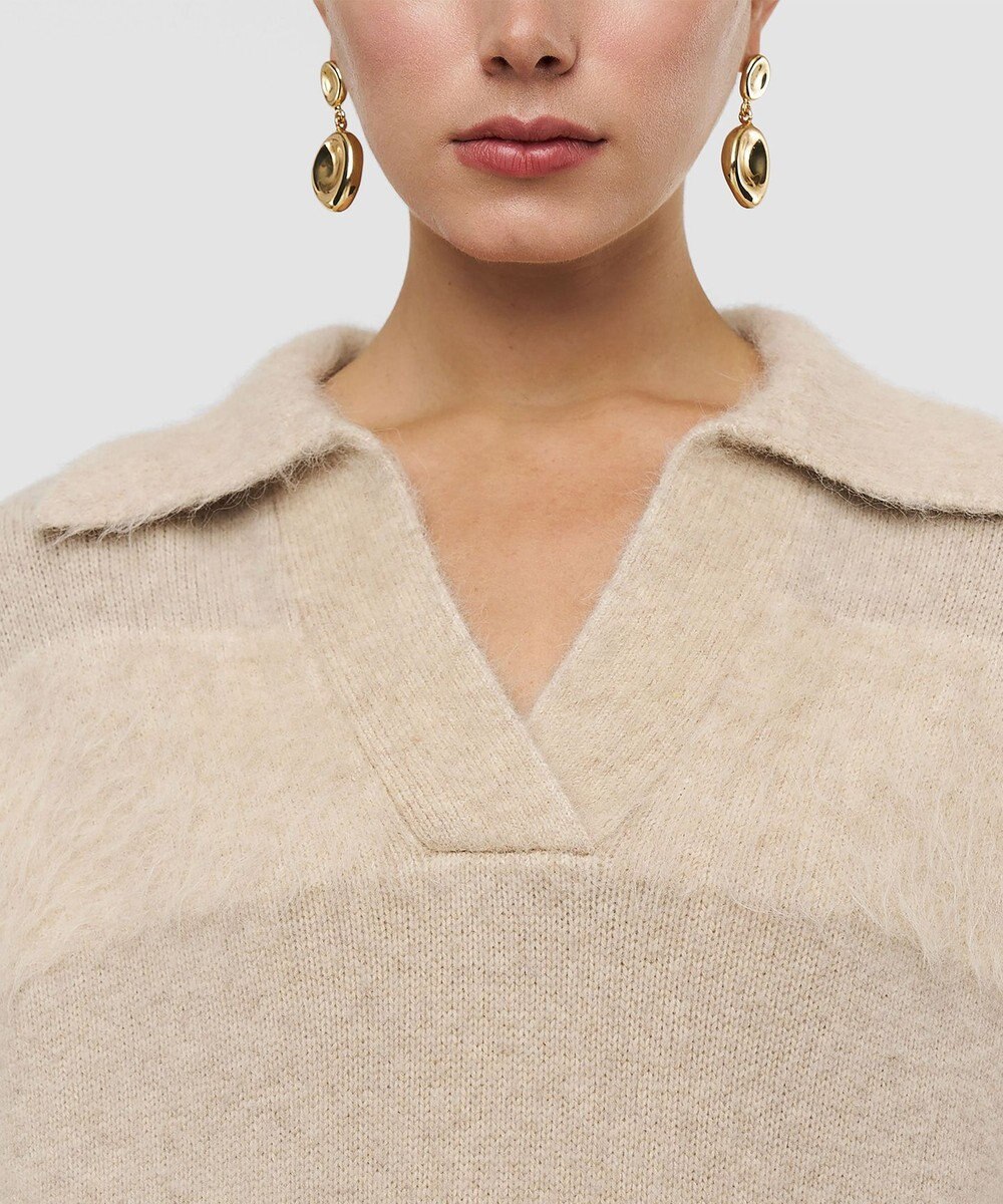 JOSEPH ブラッシュドストライプニット 