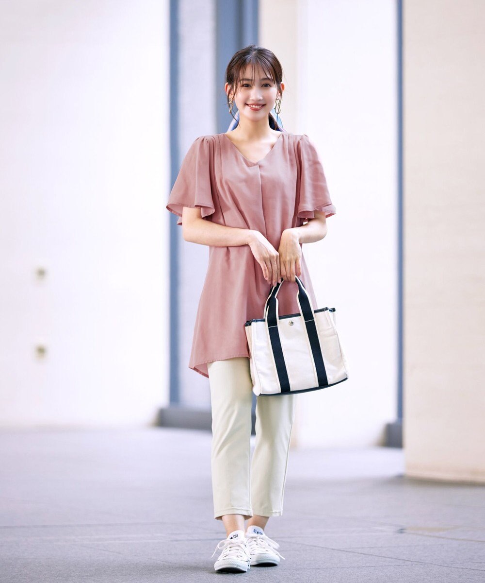 Tiaclasse フレアスリーブチュニックブラウス 