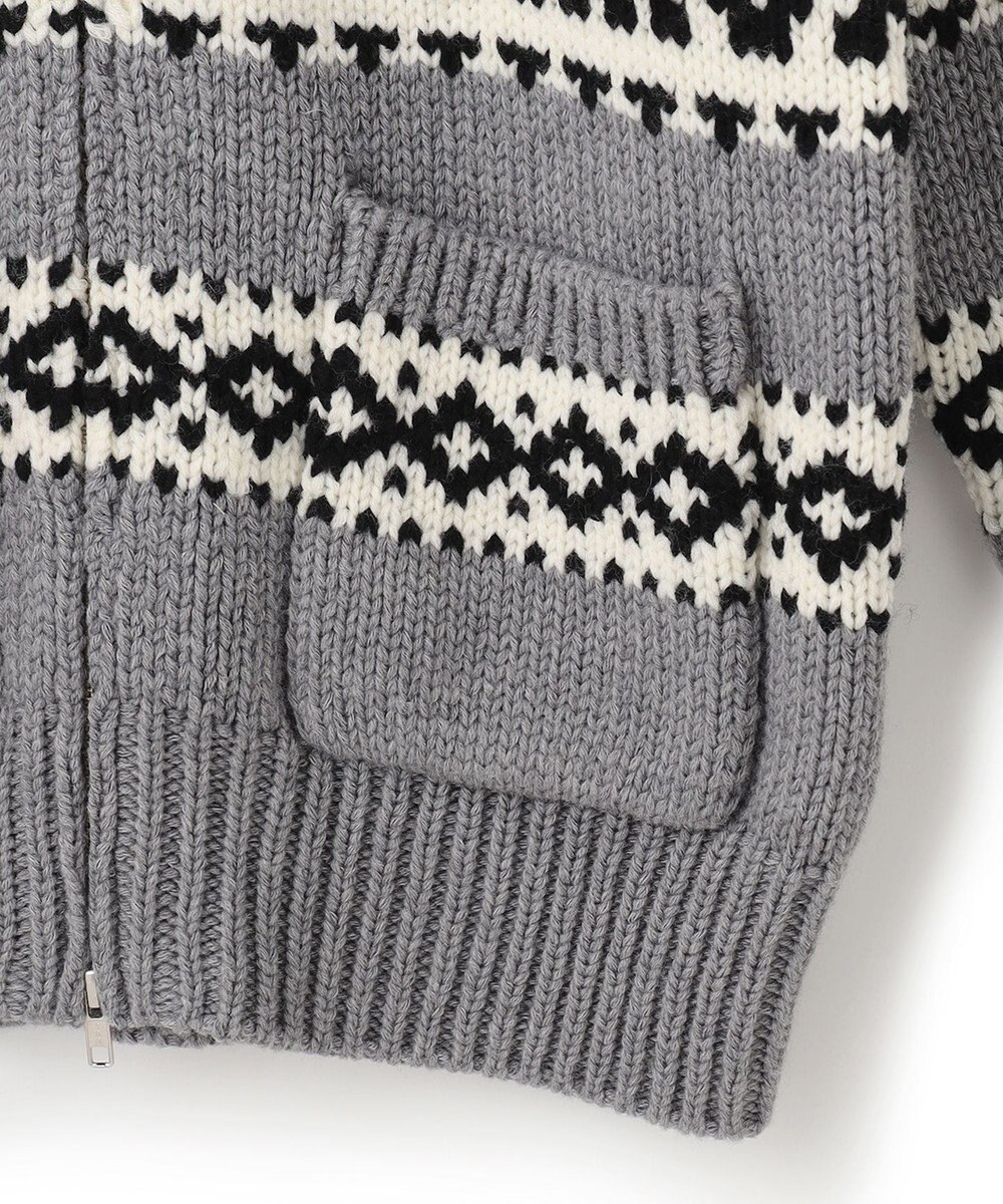 23区 【SLOW】カウチンジャガード ジップ カーディガン 