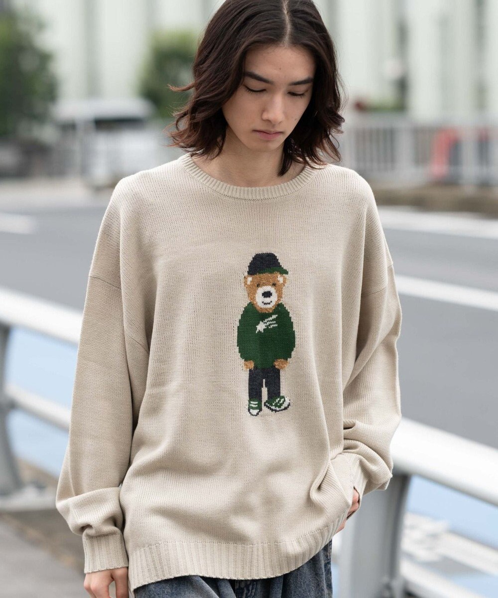 WEGO 【ユニセックス着用ITEM/MLサイズ展開】ジャガードアニマルプルオーバー 