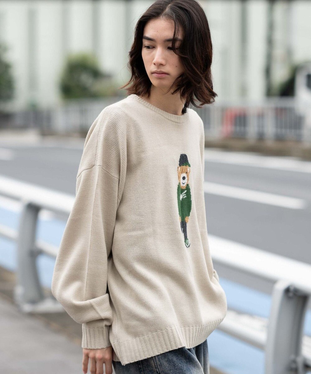 WEGO 【ユニセックス着用ITEM/MLサイズ展開】ジャガードアニマルプルオーバー 