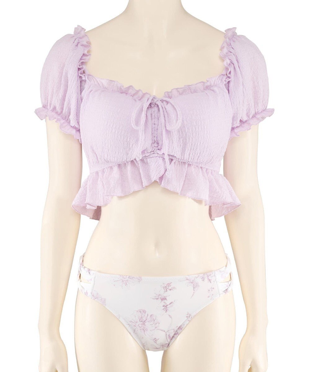 San-ai Resort（三愛水着楽園） 軽い着け心地でしっかり盛れる【楽盛り水着】　パフスリーブワイヤービキニ　9M　【San-ai Resort（サンアイリゾート）】 