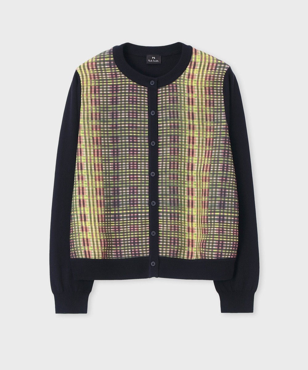 Paul Smith 【洗える】Check コンビ カーディガン ネイビー