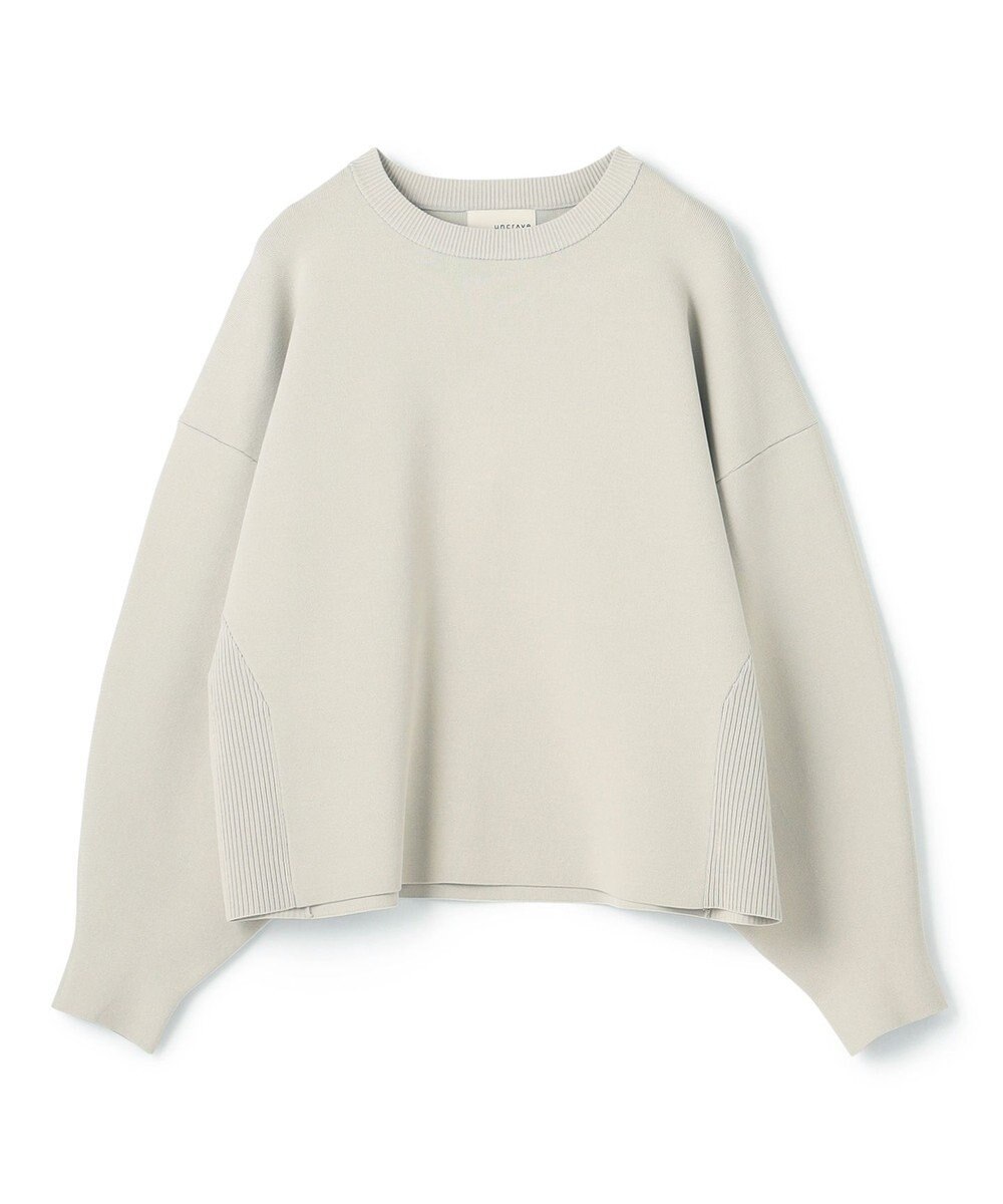 uncrave 【洗える】スムースニット スウェット風プルオーバー（uncrave WHITE） 