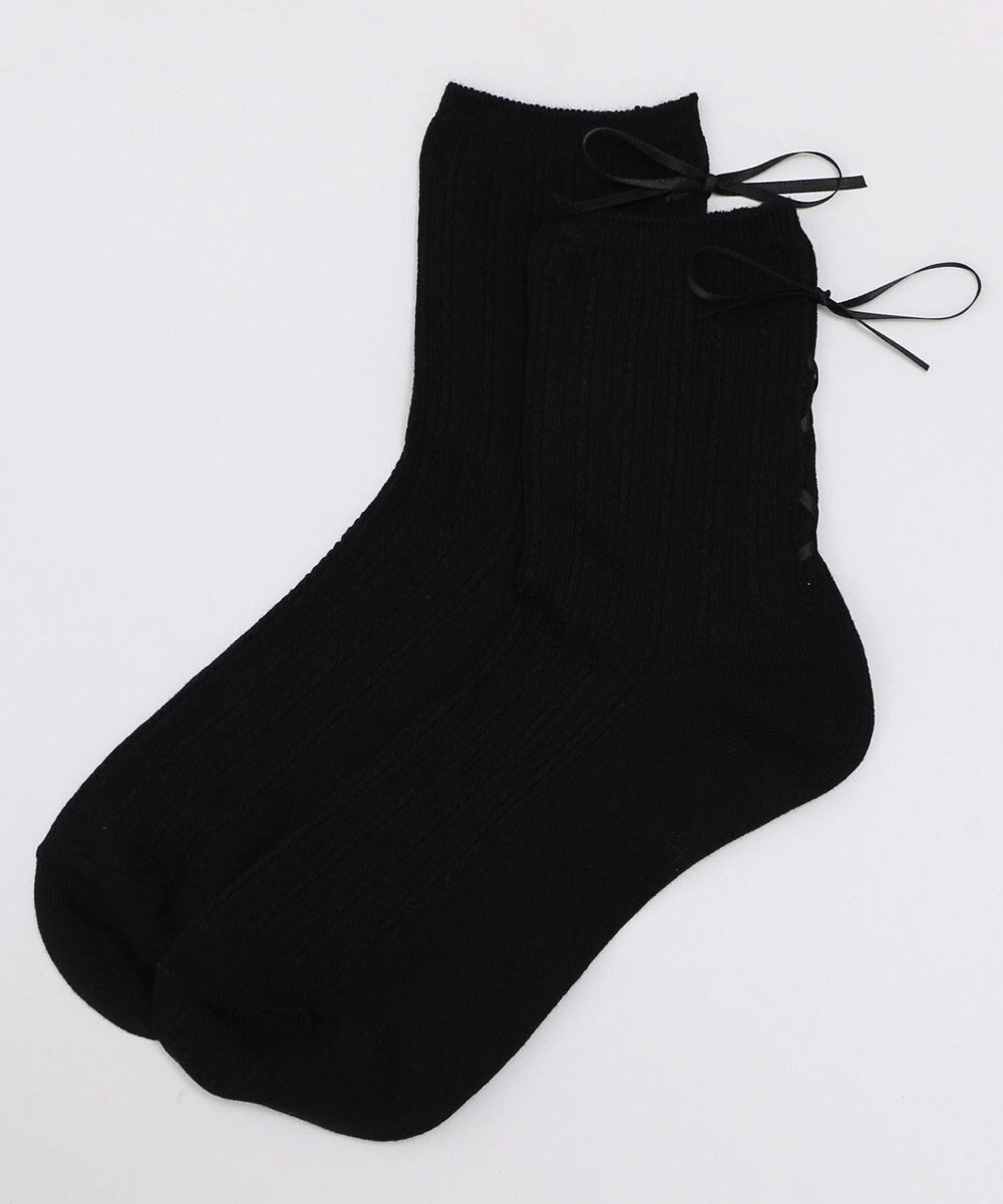 WEGO レースアップバックリボンソックス 