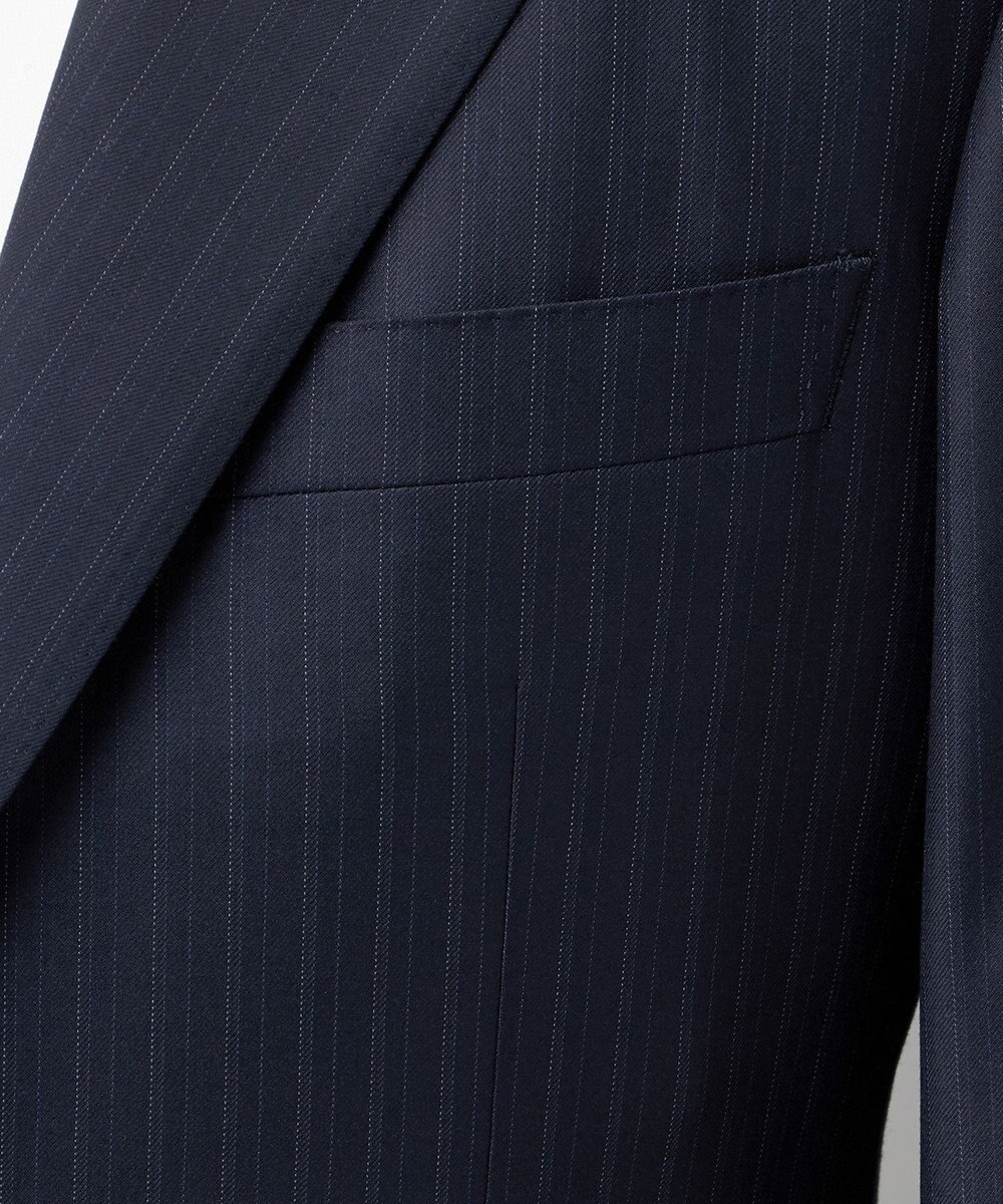 GOTAIRIKU シワになりにくい【御幸毛織/みゆきけおり】Superio160 スーツ_ネイビーストライプ 