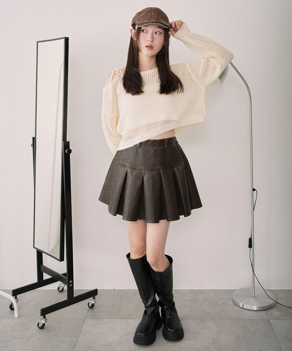 WEGO モヘアタッチ2WAYワンショルニット 