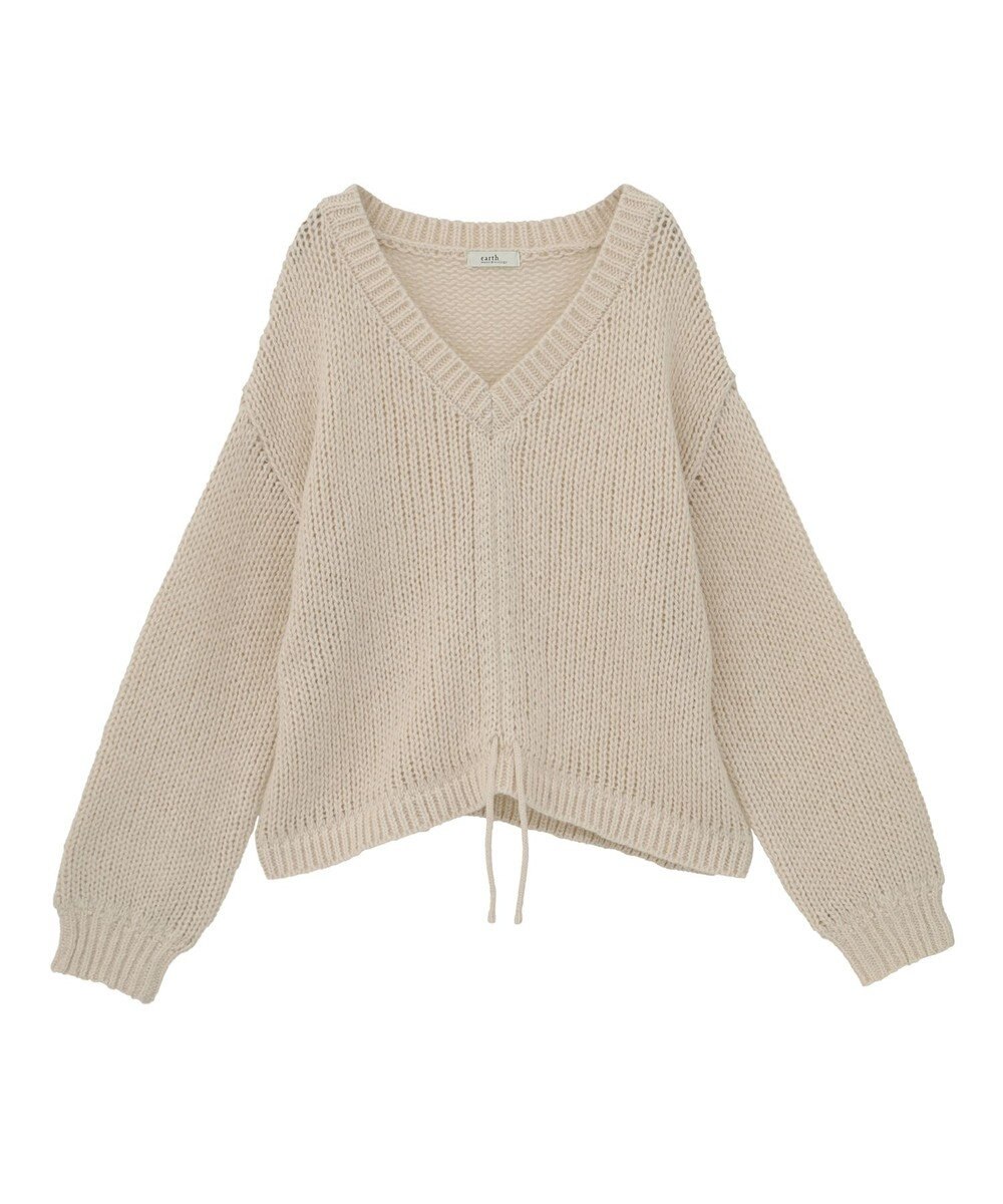 earth music&ecology フロントシャーリングニットプルオーバー 