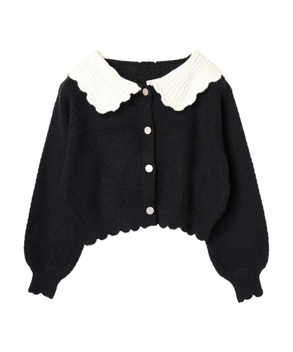 earth music&ecology フリルカラーカーディガン 