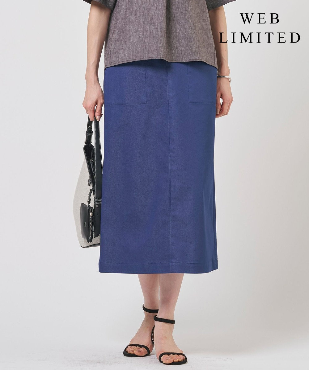 J.PRESS LADIES L 【WEB限定カラーあり】TCシャンブレーサテンST ナロー スカート 