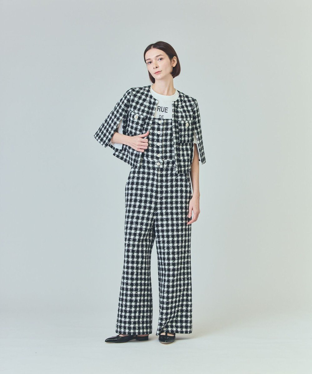 GRACE CONTINENTAL チェックツイードショートジャケット 