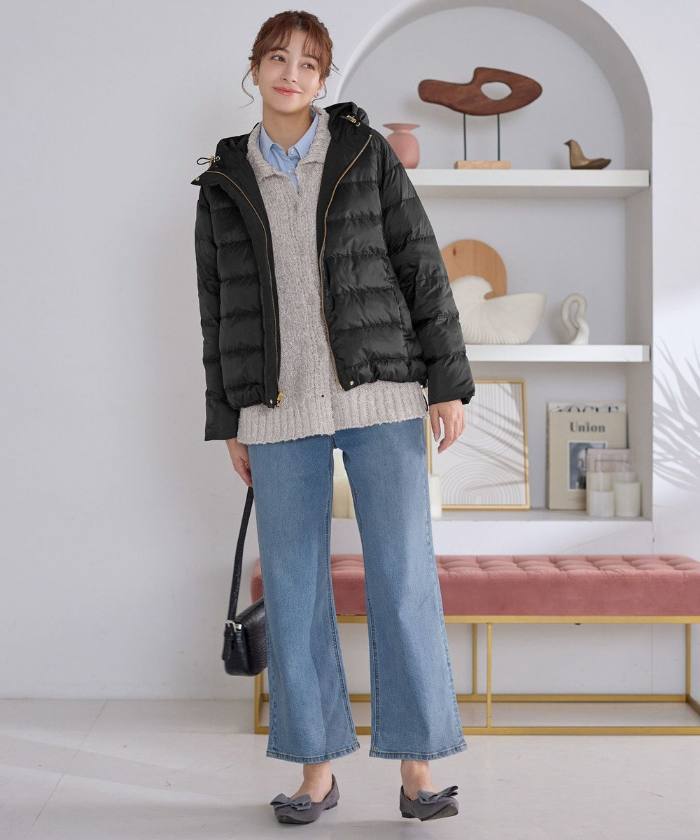 Tiaclasse 【着丈が選べる】ハイネックブークレカーディガン 