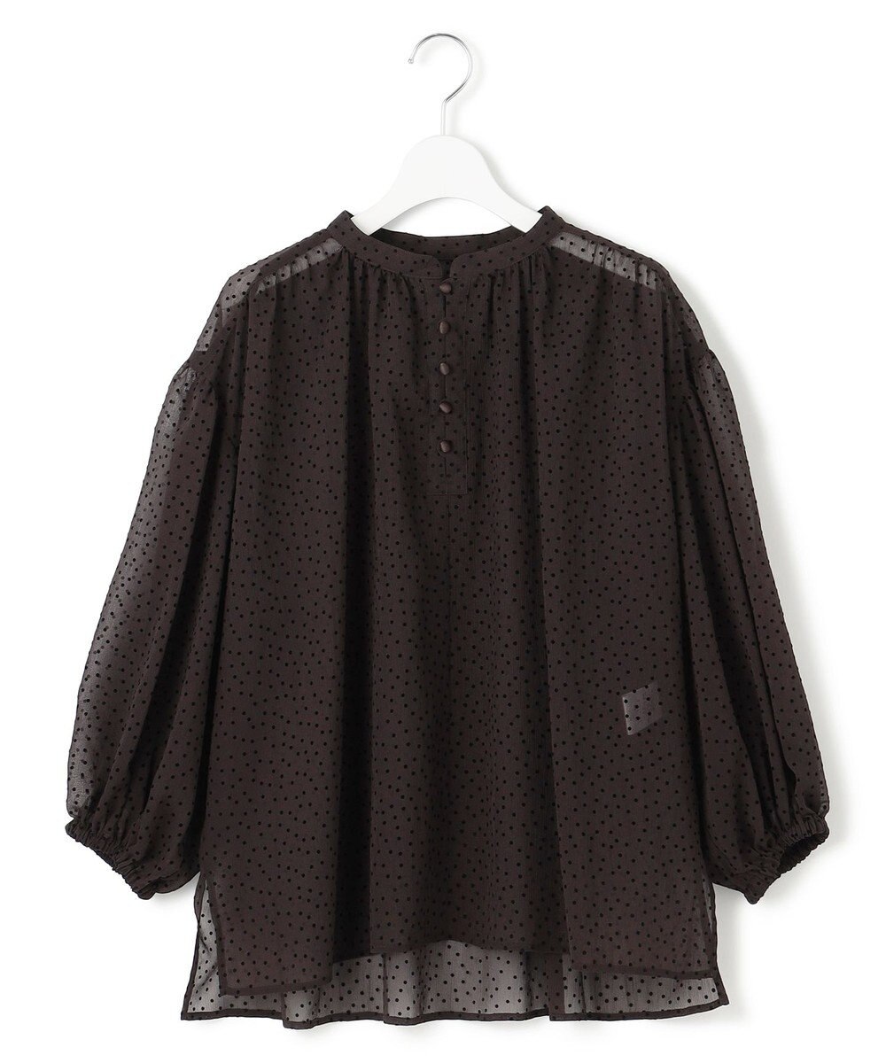 23区 S 【洗える】ドットフロッキー ボリュームスリーブ ブラウス 