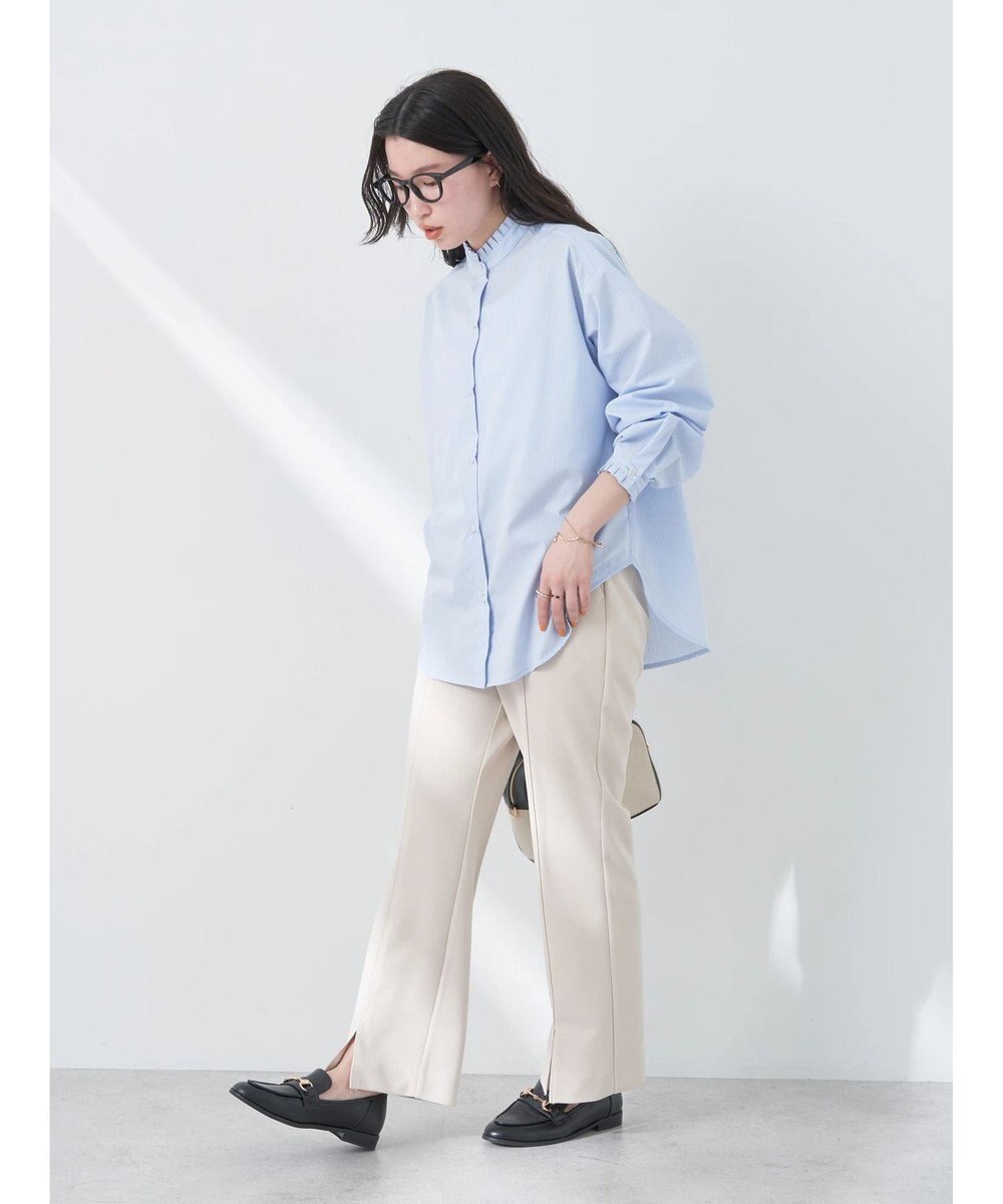 earth music&ecology Ｔ／Ｃ　スタンドフリルブラウス 