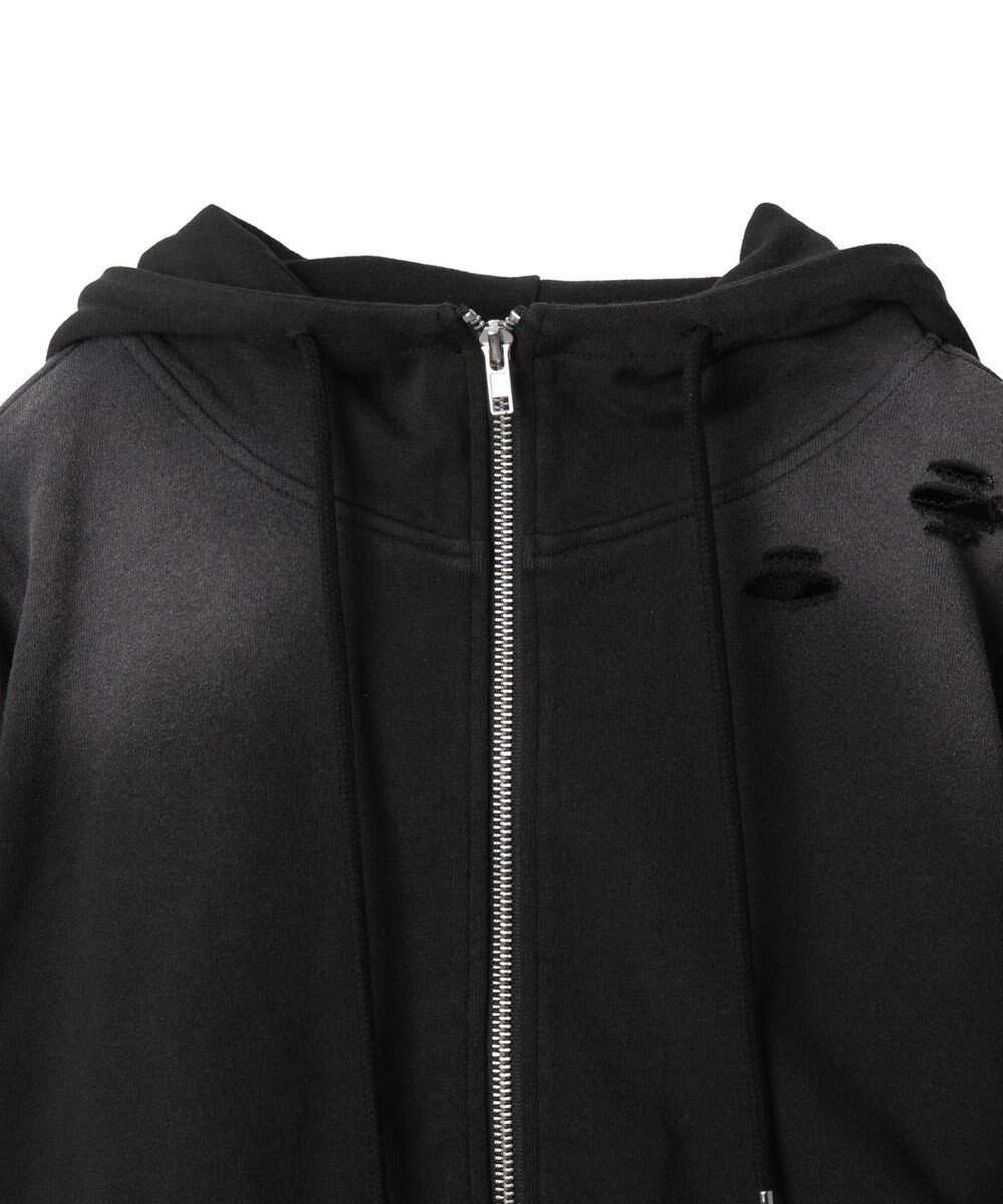 WEGO ヴィンテージウォッシュWジップショートパーカー 