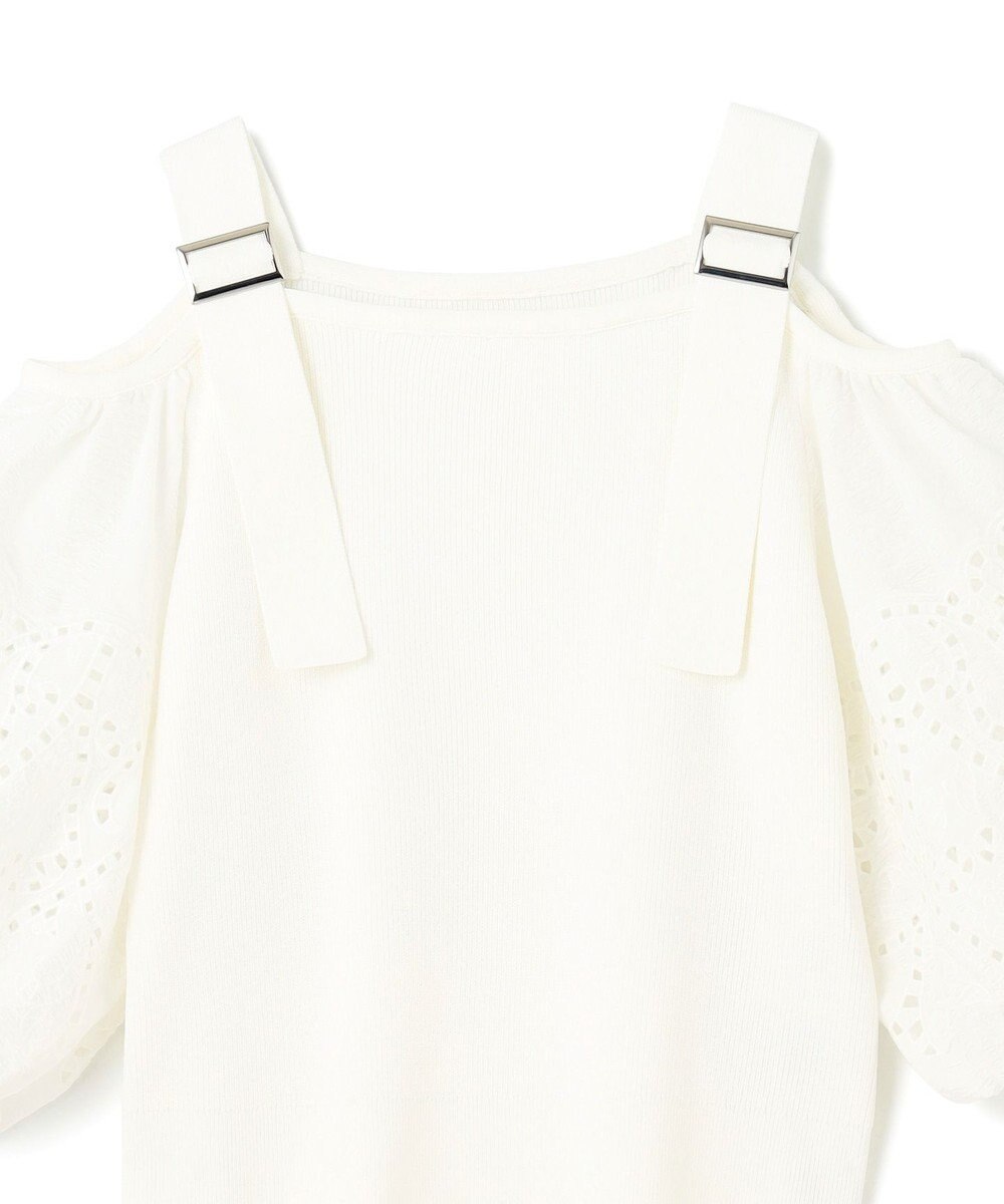 GRACE CONTINENTAL 刺繍パフスリーブニットトップ 
