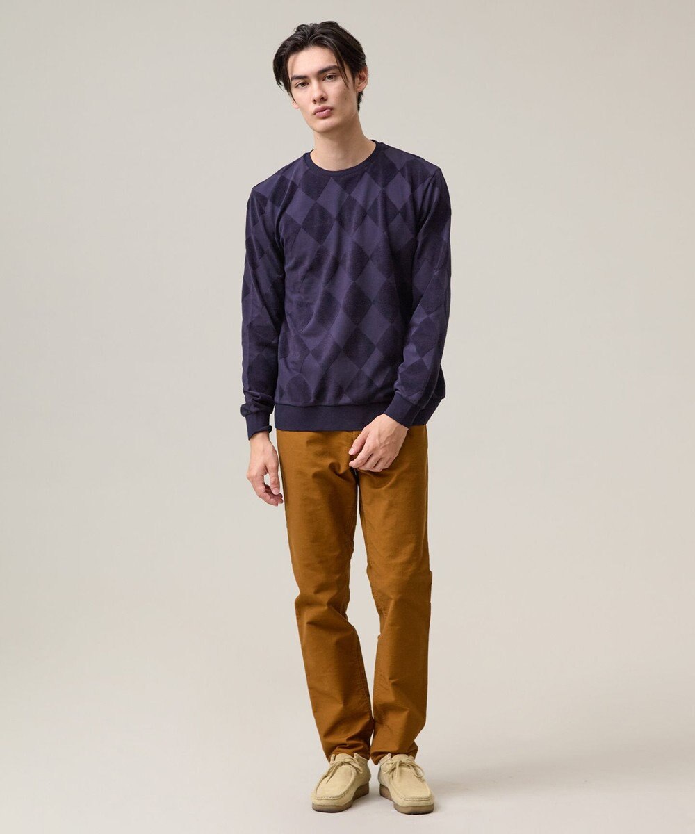 J.PRESS MEN アーガイルワントーンリンクス ロングスリーブ Tシャツ 