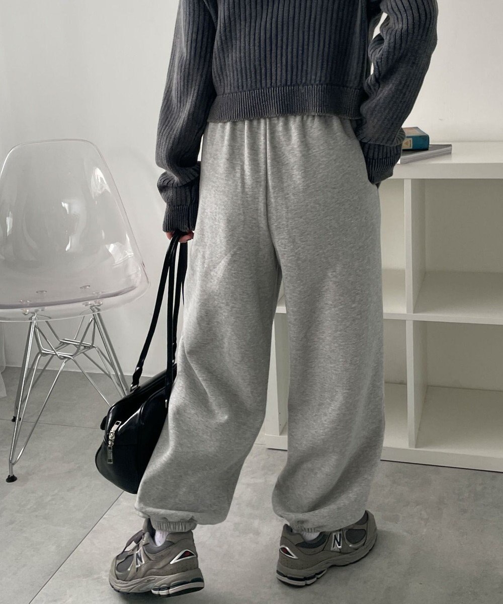 WEGO 【あったか/ウエストゴム】裏起毛スウェットジョガーパンツ 