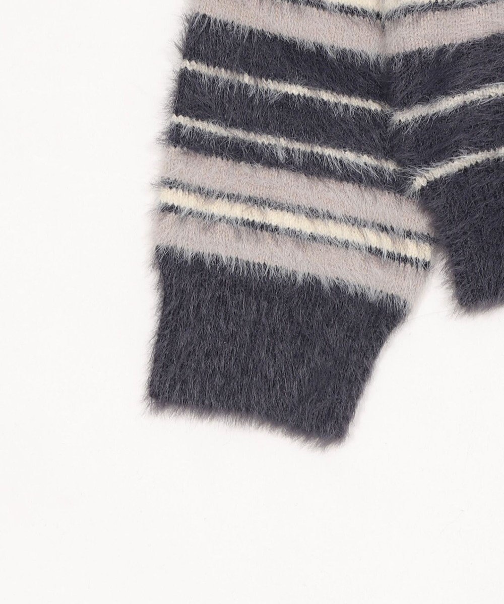 WEGO 【ユニセックス着用ITEM】シャギーボーダーニットパーカー 