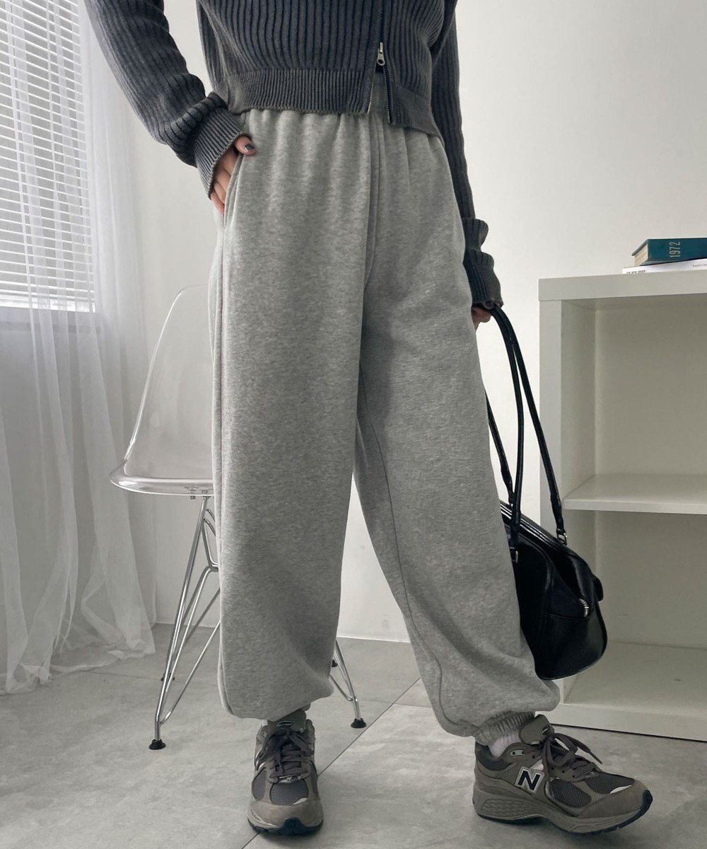 WEGO 【あったか/ウエストゴム】裏起毛スウェットジョガーパンツ 